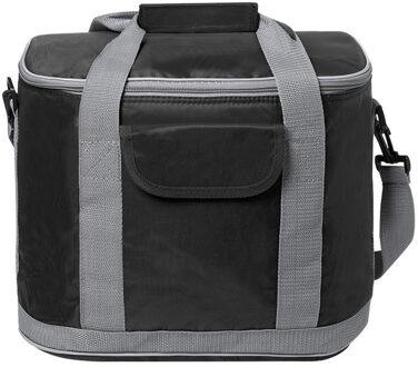 Grote koeltas draagtas/schoudertas - zwart - 37 x 29 x 21 cm - 22 liter - Koeltassen