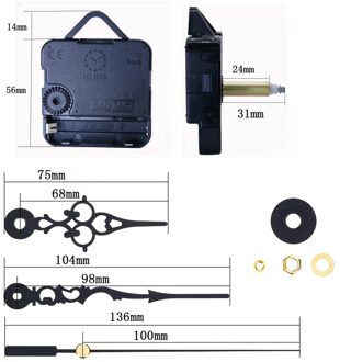 Grote Koppel Mute Diy Klok Quartz Horloge Mechanisme Wandklok Beweging Mechanisme Onderdelen Reparatie Vervanging Accessoires