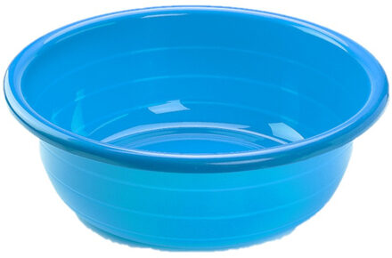 Grote kunststof teiltje/afwasbak rond 20 liter blauw - Afwasbak