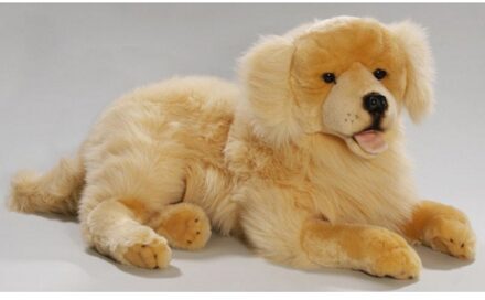 Grote liggende knuffel golden retriever 60 cm