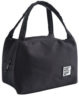 Grote Lunch Tas Voor Draagbare Geïsoleerde Vrouwen Kids Mannen Lunch Zakken Geïsoleerde Canvas Doos Draagtas Thermische Koeler Voedsel Lunch tassen #30 zwart