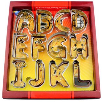 Grote Maat 26 Engels Letters Alfabet Cookie Cutters Set Pakket Fondant Cakevorm Roestvrij Staal DIY Biscuit Bakken Tool