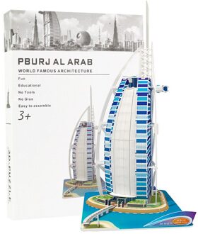 Grote Maat 3D Wereld Architectuur Puzzels Intellectuele Ontwikkeling Papier Diy Attracties Souvenirs Kids Speelgoed Burj Al Arab