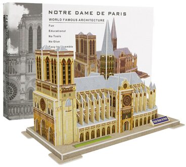 Grote Maat 3D Wereld Architectuur Puzzels Intellectuele Ontwikkeling Papier Diy Attracties Souvenirs Kids Speelgoed Notre Dame de Paris