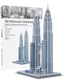 Grote Maat 3D Wereld Architectuur Puzzels Intellectuele Ontwikkeling Papier Diy Attracties Souvenirs Kids Speelgoed Petronas Towers