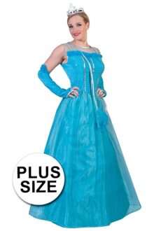 Grote maat blauwe prinsessenjurk voor volwassenen - verkleedkleding / carnavalskleding maat 48/50 52-54