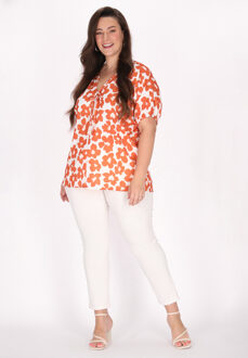 Grote maat blouse Dames oranje
