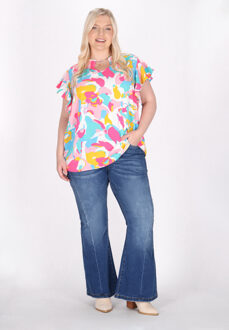 Grote maat blouse vrouwen veelkleurig - maat