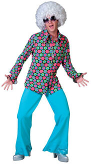 Grote maat disco overhemd met polka dots 56-58 (2XL/3XL) - Carnavalsblouses Multikleur