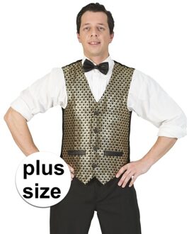 Grote maat goud/zwart verkleed gilet voor heren Goudkleurig