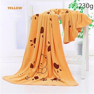 Grote Maat Hond Badhanddoek Microfiber Huisdier Absorberende Warme Deken Puppy Pootafdruk Grooming Multipurpose Huisdieren Cachorro Drogen Handdoek geel