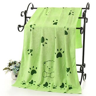 Grote Maat Hond Badhanddoek Microfiber Huisdier Absorberende Warme Deken Puppy Pootafdruk Grooming Multipurpose Huisdieren Cachorro Drogen Handdoek groen