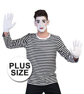 Grote maat mime verkleed shirt voor heren - Carnavalskostuums Multikleur