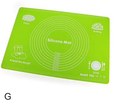 Grote Maat Siliconen Bakken Matten Non-stick Bakken Koken Mat Silicone Rolling Deeg Pad Bakvormen Bakken Tools groen