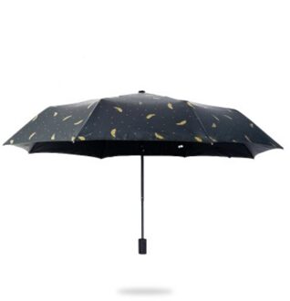Grote Maat Zon Paraplu Opvouwbare Paraplu Bescherming Zon UV Mannen en Vrouwen Zwart-witte veer patroon