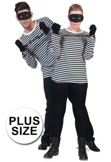 Grote maat zwart wit boevenkleding shirt