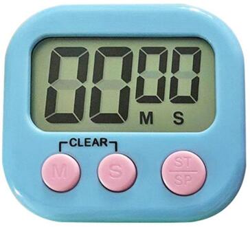 Grote Magnetische Lcd Digital Kitchen Countdown Timer Stopwatch Alarm Met Stand Kookwekker Praktische Koken Wekker blauw