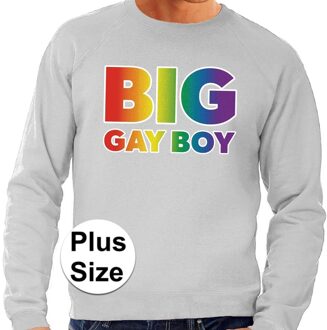 Grote maten  Big Gay Boy regenboog sweater grijs voor heren 3XL