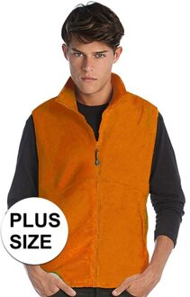 Grote maten fleece casual bodywarmer oranje voor heren - Holland feest/outdoor plus size kleding - Supporters/fan artikelen 3XL