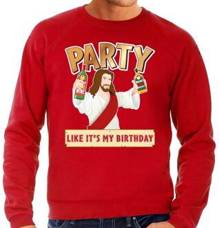Grote maten foute kerstborrel trui / kersttrui Party Jezus rood voor heren 3XL (58) - kerst truien