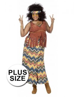 Grote maten hippie kostuum voor dames 44 (2XL)