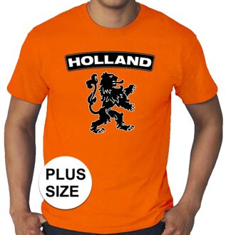 Grote maten Holland shirt met zwarte leeuw shirt oranje heren 4XL - Feestshirts