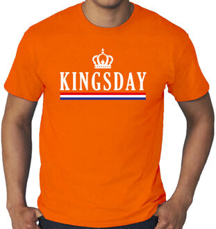 Grote maten Kingsday t-shirt oranje voor heren - Koningsdag shirts 4XL