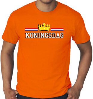 Grote maten Koningsdag t-shirt oranje voor heren - Koningsdag shirts 4XL