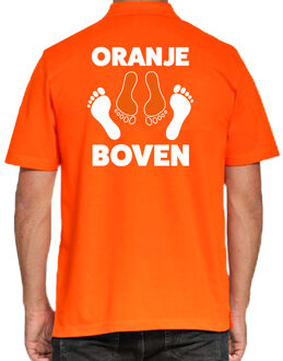 Grote maten oranje boven polo shirt oranje voor heren - Koningsdag polo shirts 3XL