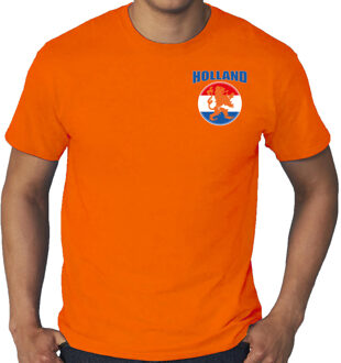 Grote maten oranje EK/ WK fan shirt / kleding Hollland vlag cirkel leeuw embleem borst voor heren 4XL