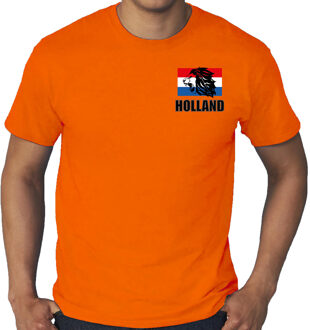 Grote maten oranje fan shirt / kleding Holland met leeuw en vlag op borst EK/ WK voor heren 3XL