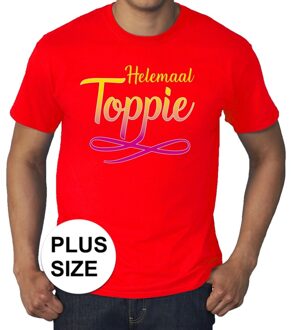 Grote maten rood t-shirt - Helemaal Toppie plus size shirt rood heren 3XL