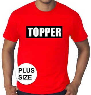 Grote maten Topper  in kader shirt heren rood  / Rood Topper t-shirt plus size heren 4XL