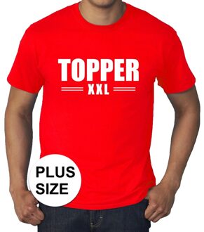 Grote maten Topper XXL t-shirt rood - plus size heren 4XL