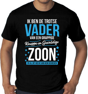 Grote maten Trotse vader / zoon cadeau t-shirt zwart voor heren 3XL