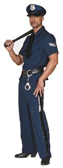 Grote maten verkleedkleding politie 56 (2XL) - Carnavalskostuums Blauw