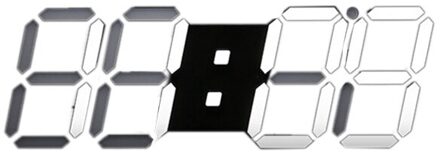 Grote Moderne Digitale Led Skelet Wandklok Timer 24/12 3D zwart
