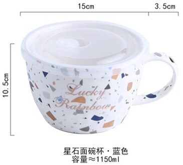 Grote Mokken Ontbijt Granen Keramische Kom Calix Water Melk Met Deksel Servies Fruit Ramen Soep Vrienden Dessert Cups