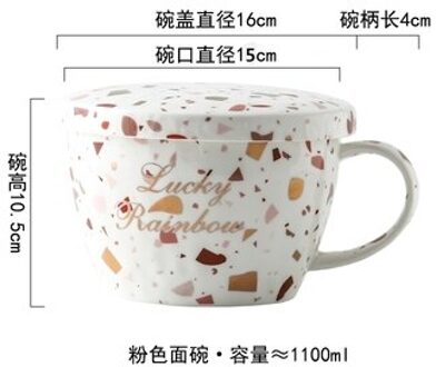 Grote Mokken Ontbijt Granen Keramische Kom Calix Water Melk Met Deksel Servies Fruit Ramen Soep Vrienden Dessert Cups