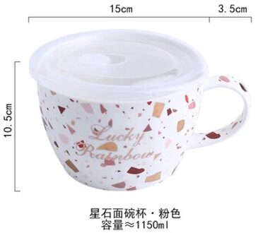 Grote Mokken Ontbijt Granen Keramische Kom Calix Water Melk Met Deksel Servies Fruit Ramen Soep Vrienden Dessert Cups