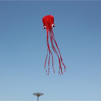 Grote Mollusc Vorm Voor Kinderen Lichtgewicht 4 Meter Mode Met Staart Strand Park Draagbare Outdoor Sport Flyer Octopus Kite blauw kleurrijk