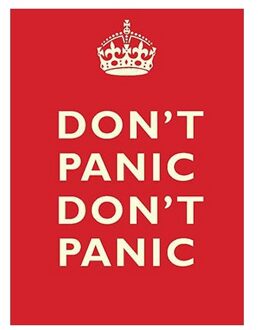 Grote muurplaat Don't Panic 30x40cm