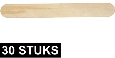 Grote naturel ijsstokjes knutselhoutjes - 30x stuks - 20 x 2,5 cm - Hobbymateriaal/knutselmateriaal