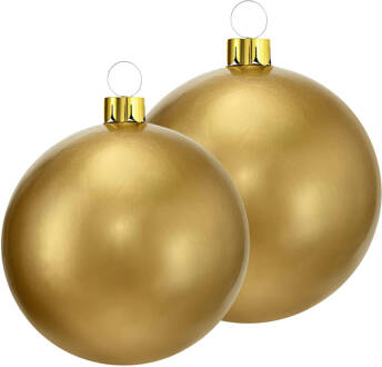 Grote opblaasbare decoratie kerstballen - 2x st - 45 en 65 cm - goud - Opblaasfiguren Goudkleurig