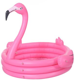Grote Opblaasbare Zwembad Flamingo-Vormige Opblaasbare Drie-Layer Circulaire Pvc Niet Giftig Volwassen Kinderen Volwassen Zwemmen zwembad Rood