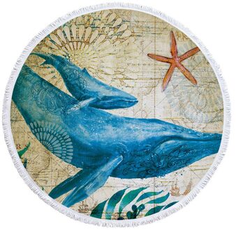 Grote Outdoor Zee Zwemmen Reizen Ronde Draagbare Zacht Microfiber Sneldrogend Lichtgewicht Strand Handdoek Opvouwbare 2