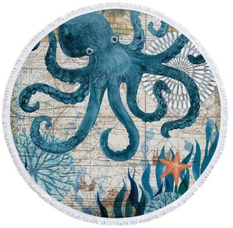 Grote Outdoor Zee Zwemmen Reizen Ronde Draagbare Zacht Microfiber Sneldrogend Lichtgewicht Strand Handdoek Opvouwbare 3