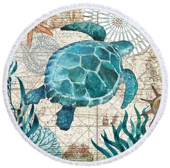 Grote Outdoor Zee Zwemmen Reizen Ronde Draagbare Zacht Microfiber Sneldrogend Lichtgewicht Strand Handdoek Opvouwbare 4