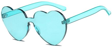 Grote Oversized Womens Hartvormige Zonnebril Leuke Liefde Mode Brillen groen