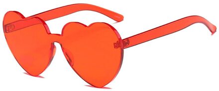 Grote Oversized Womens Hartvormige Zonnebril Leuke Liefde Mode Brillen rood